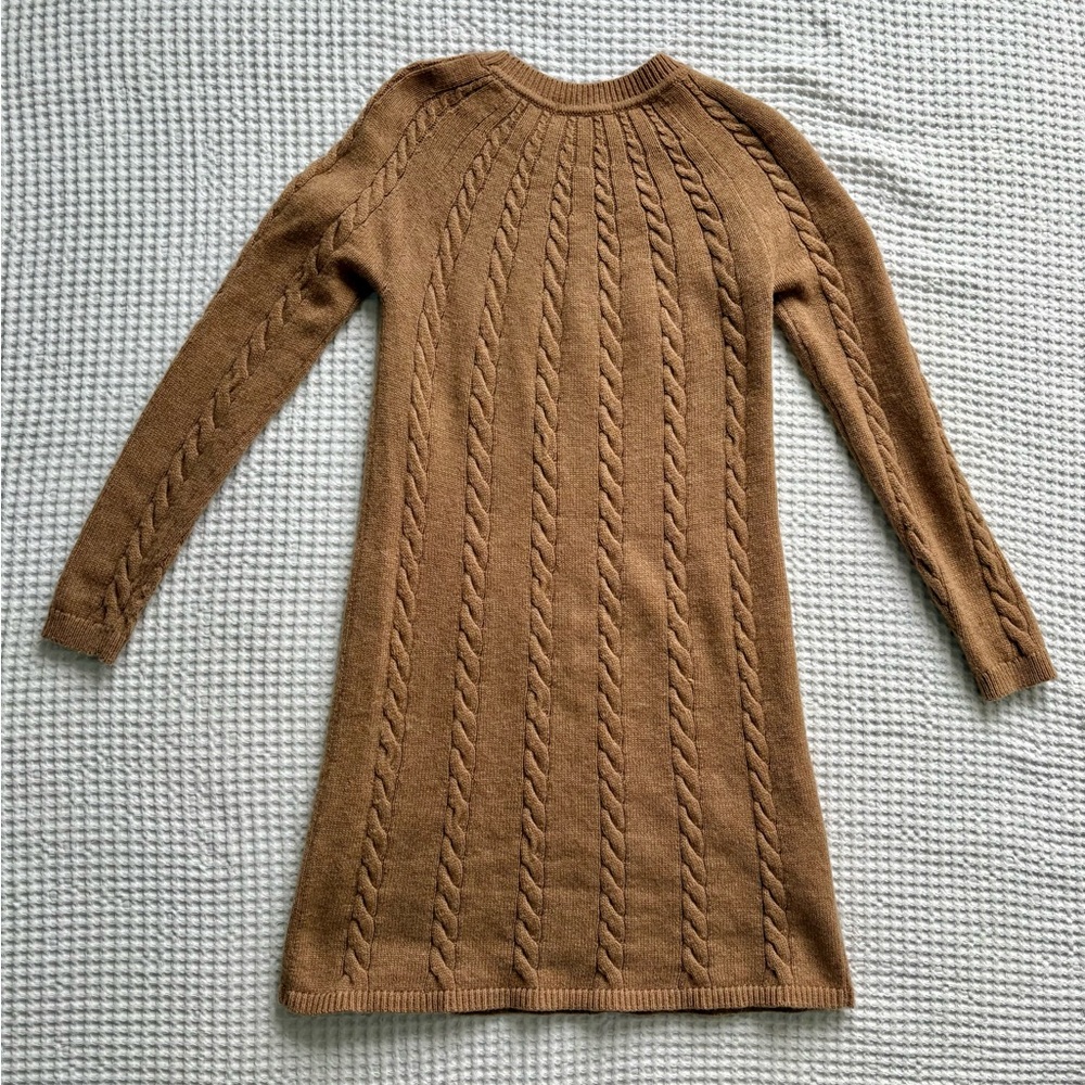 Boden Cynthia Women’s Cable Knit Sweater Dress Camel Tan Wool Blend Size 4 - Picture 6 of 6